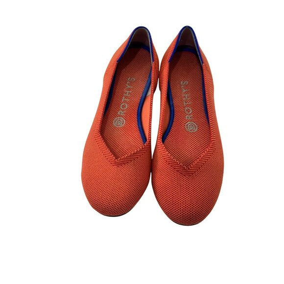 Rothys Womens Orange Loafer Flats Size 7.5 Sustainable Knit Material Lightweight - Picture 3 of 16